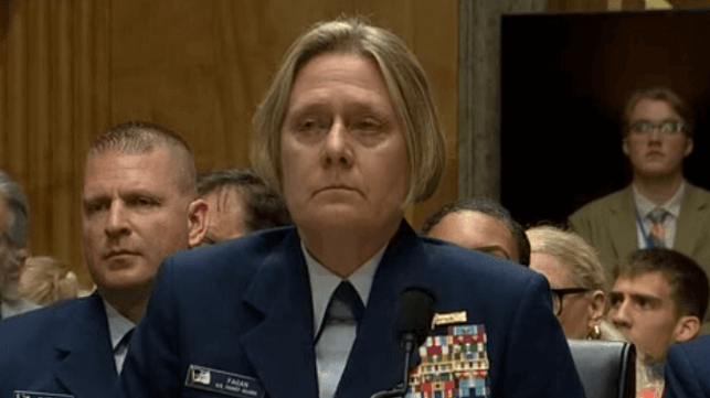 Adm. Linda Fagan before the Senate Homeland Security Subcommittee, June 11 (CSPAN / public domain)