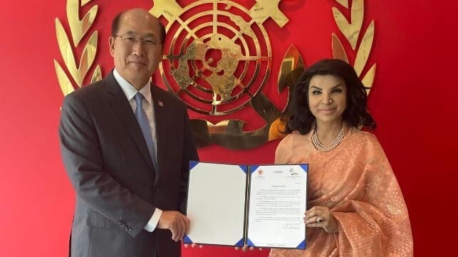 IMO Secretary General Kitack Lim with Saida Muna Tasneem, High Commissioner for Bangladesh to the UK, Permanent Representative to IMO (IMO)