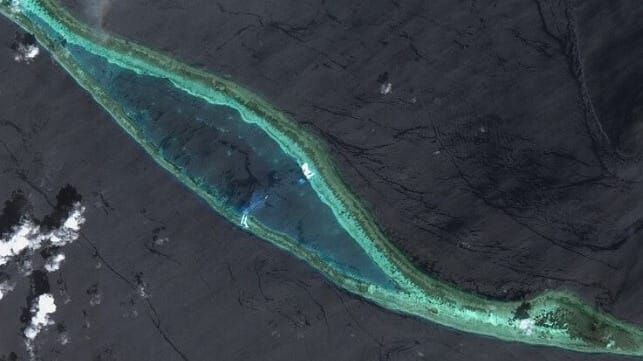 Barque Canada Reef in the Spratly Islands, before large-scale Vietnamese land reclamation