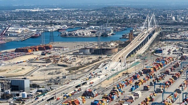 volumes surpass anual total but second monthly declien at Port of Long Beach 