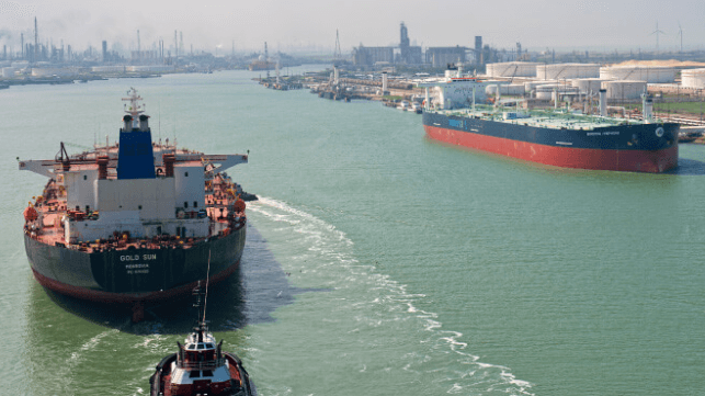 Corpus Christi oil terminals and two tankers