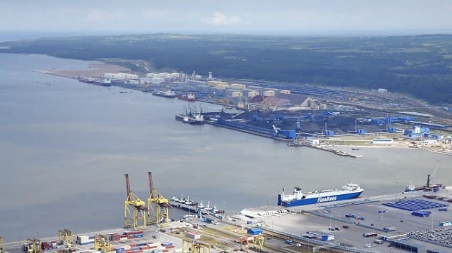 The busy energy port of Ust-Luga, Russia (Gazprom file image)