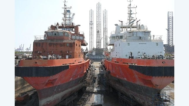 OSVs under construction at Swan Defense India