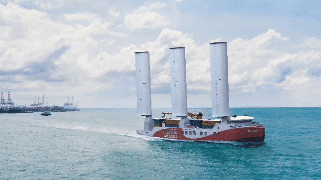 sail container ship