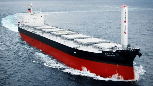 wind rotor on coal carrier