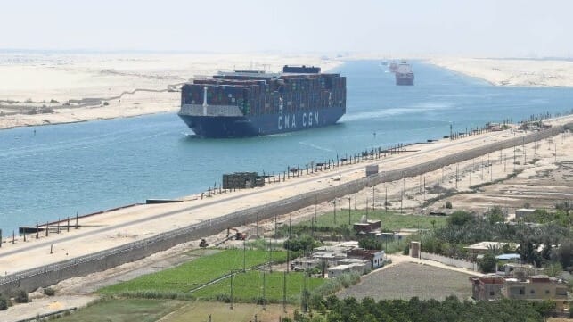Containership in the Suez Canal