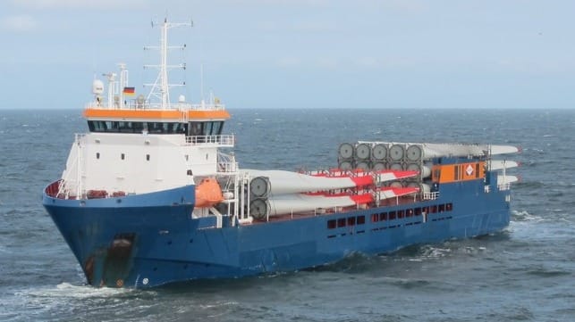 Jones Act compliant feeder vessel for offshore wind