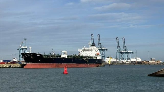 detained shadow fleet tanker in Belgium