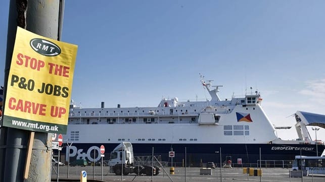 union protests of P&O Ferries