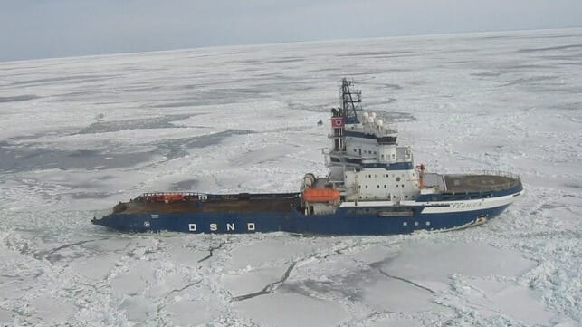 The package includes $3.5 billion for medium icebreakers like the Fennica, built by Rauma Marine Constructors in Finland (Marcusroos / CC BY SA 3.0)