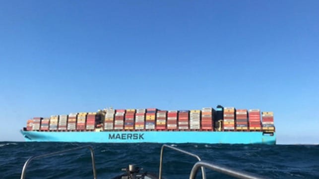 containership disabled by fire off Portugal