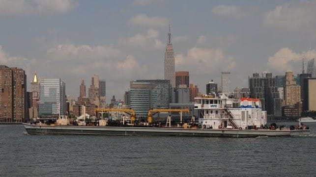 Municipal sludge vessel Hunts Point, 2014 (file image courtesy NYC DEP)