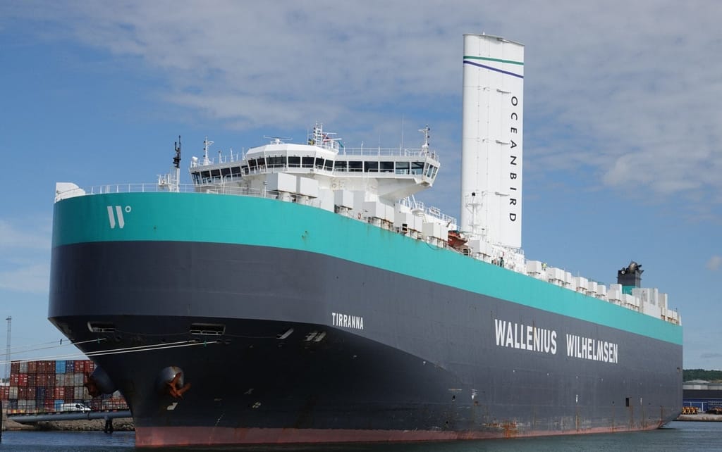 wind-assisted propulsion installed on car carrier