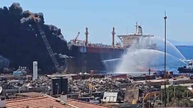 fire at Turkish scrapyard 