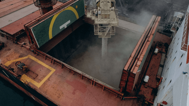Grain export bulker in Ukraine