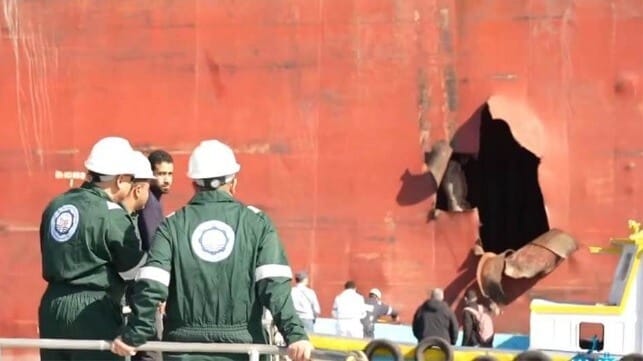 hole in hull from missile strike