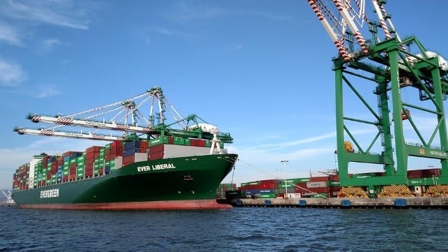 Evergreen container ship