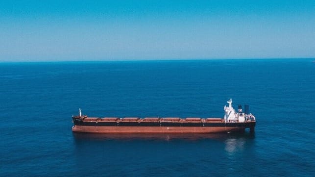 Norden bulker at anchor