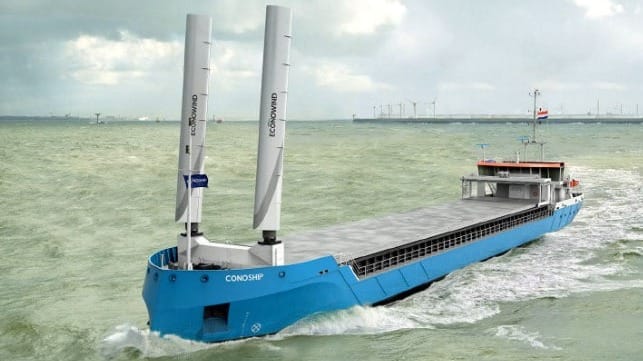 Conoship design for river and coastal cargo ship