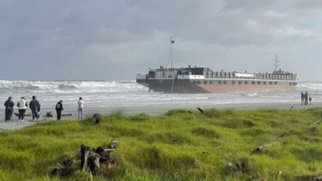 grounded barge