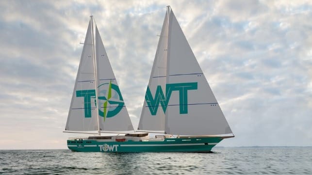 construction of sail powered commercial cargo ship