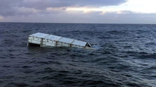 containers overboard from containership