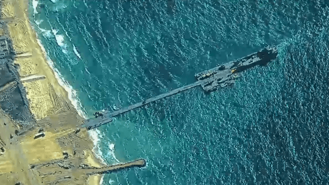 Aid pier off the coast of Gaza
