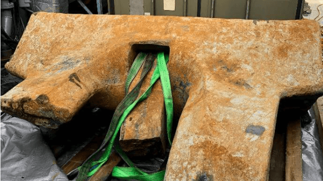 Broken anchor recovered from the scene of the pipeline breach (Finland NBI)