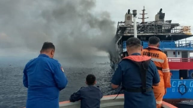 Ferry fire Barcelona V