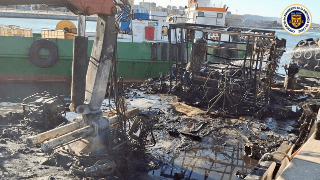 The burned-out Ceutamar 5 (Courtesy CBPC)