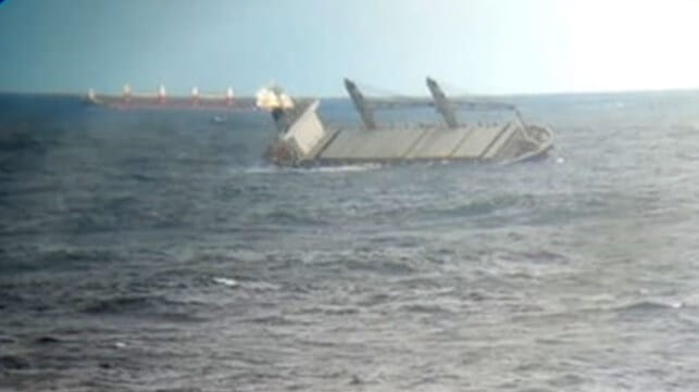 listing cargo ship