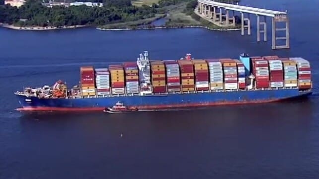 Dali departing Baltimore