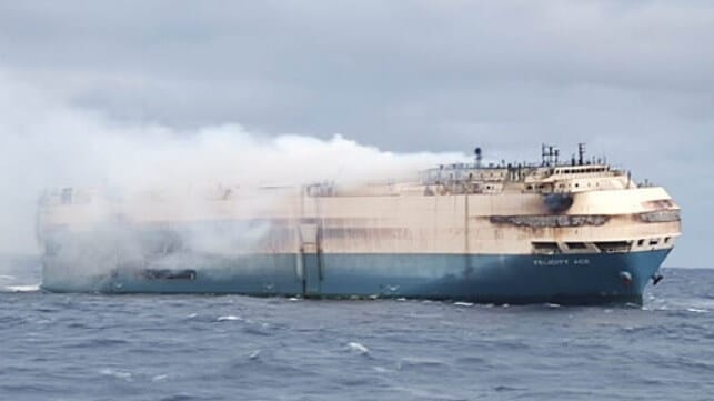 Car carrier fire