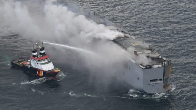 Car carrier fire