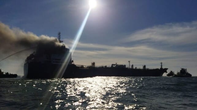 Product tanker fire