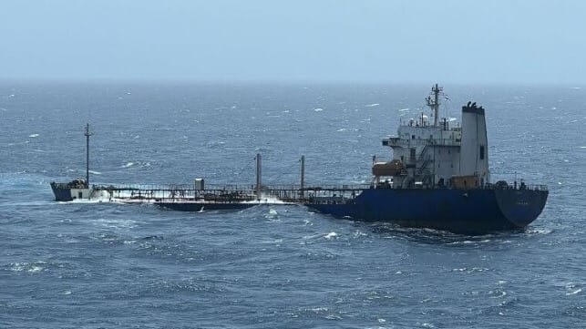 sinking tanker