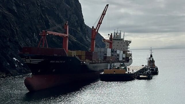 stranded containership