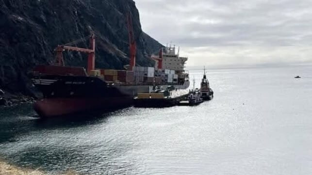 stranded containership