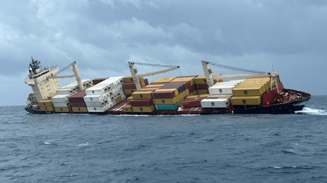 sinking containership