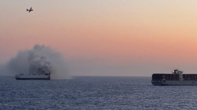 car carrier fire