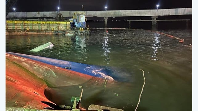 capsized ship