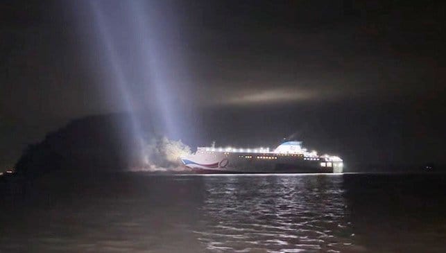 ferry aground