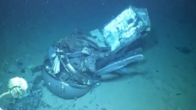 Wreckage of the Titan at the Titanic wreck site (USCG)