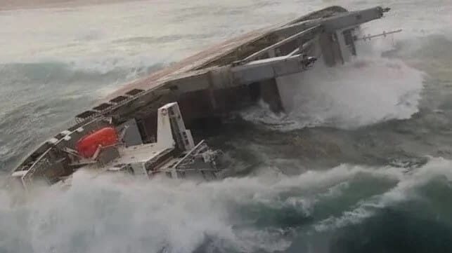 bulker in storms