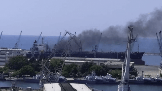 fire aboard tanker in Syria