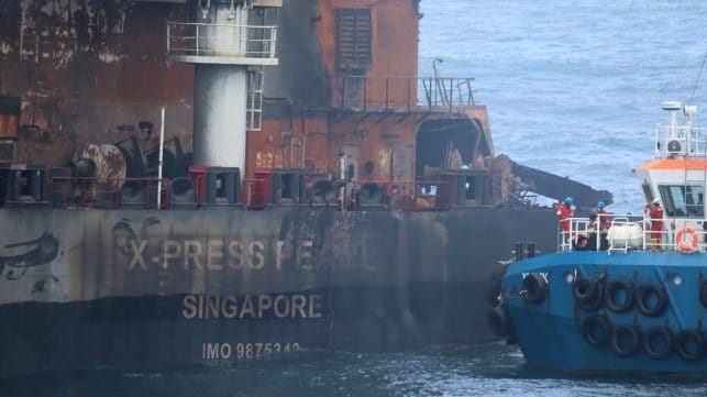 X-Press Pearl burned out off Colombo