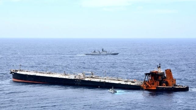 salvage teams still working to bring burnt out tankers to port