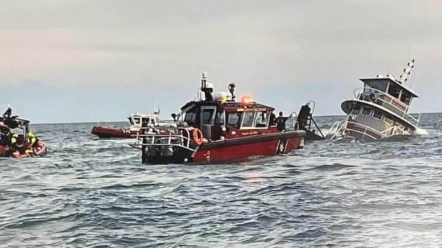 sinking tug