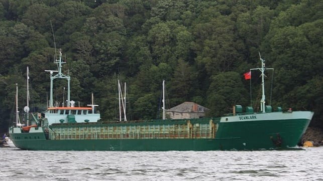 North Sea cargo ship