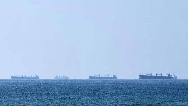 Ships anchored in Persian Gulf